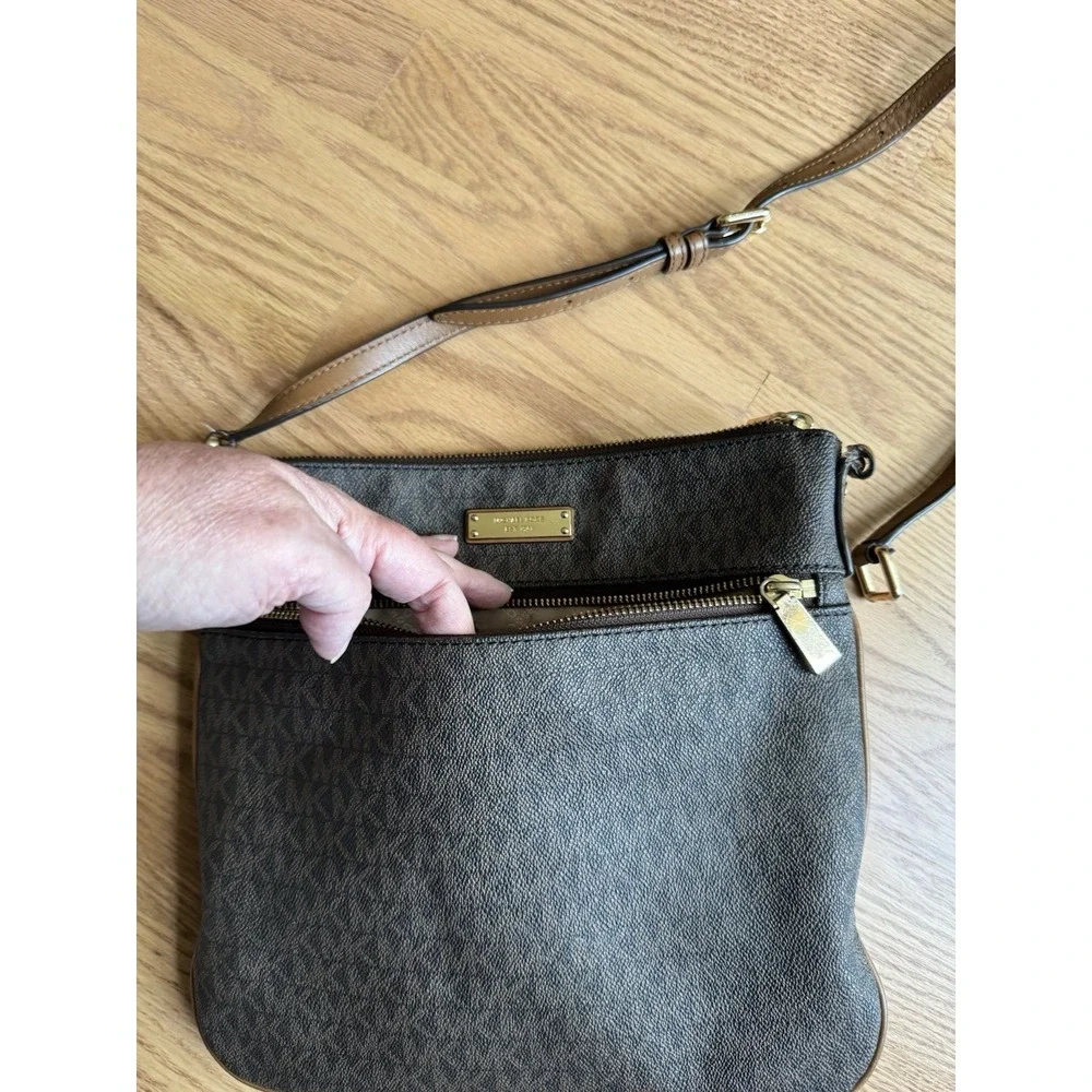 Michael Kors Brown Crossbody Bag with Gold Hardware